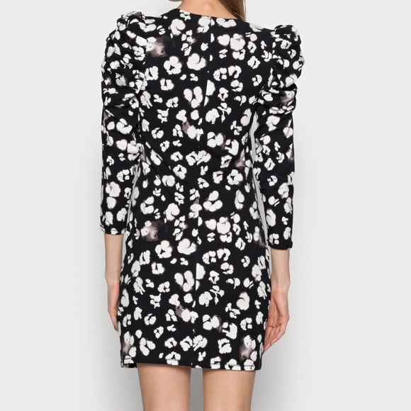 TED BAKER LONDON Florain Square Neck Mini Dress Black White 4 - US LARGE - Picture 4 of 8